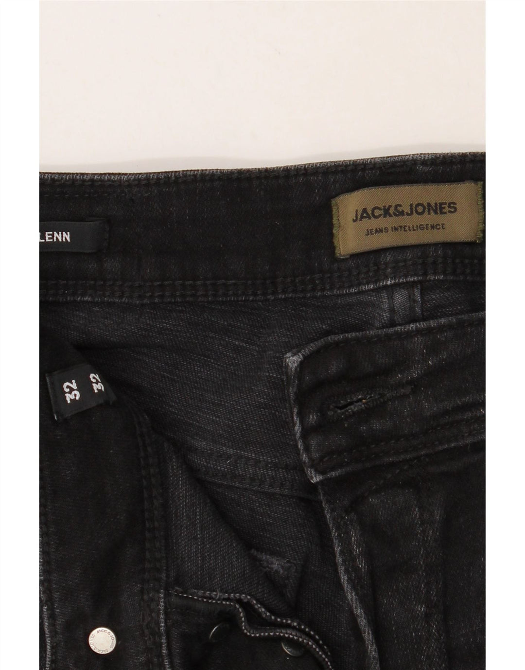 JACK & JONES Mens GLENN Slim Jeans W32 L32 Black Vintage Jack & Jones and Second-Hand Jack & Jones from Messina Hembry 