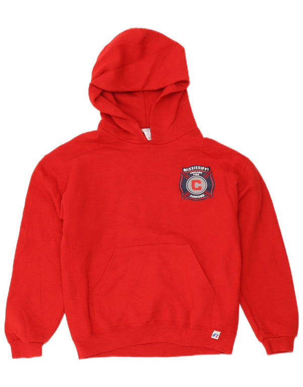 Russell Athletic Boys Chicago Fire Graphic Hoodie Jumper 13-14 Years XL Red