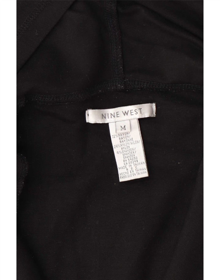 Nine West Womens Zip Hoodie Sweater UK 12 Medium Black Rayon