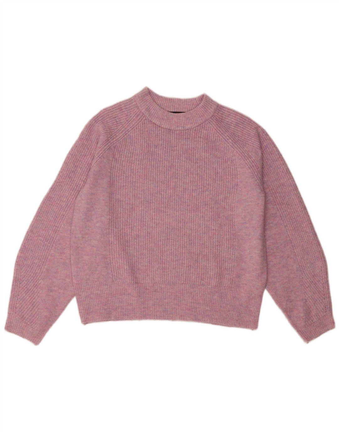 Marks & Spencer Womens Crew Neck Jumper Sweater UK 14 Medium Pink Acrylic