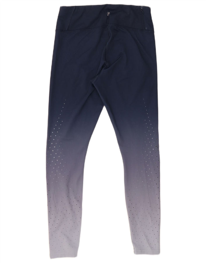 ATHLETA Womens Leggings UK 10 Small  Navy Blue Colourblock