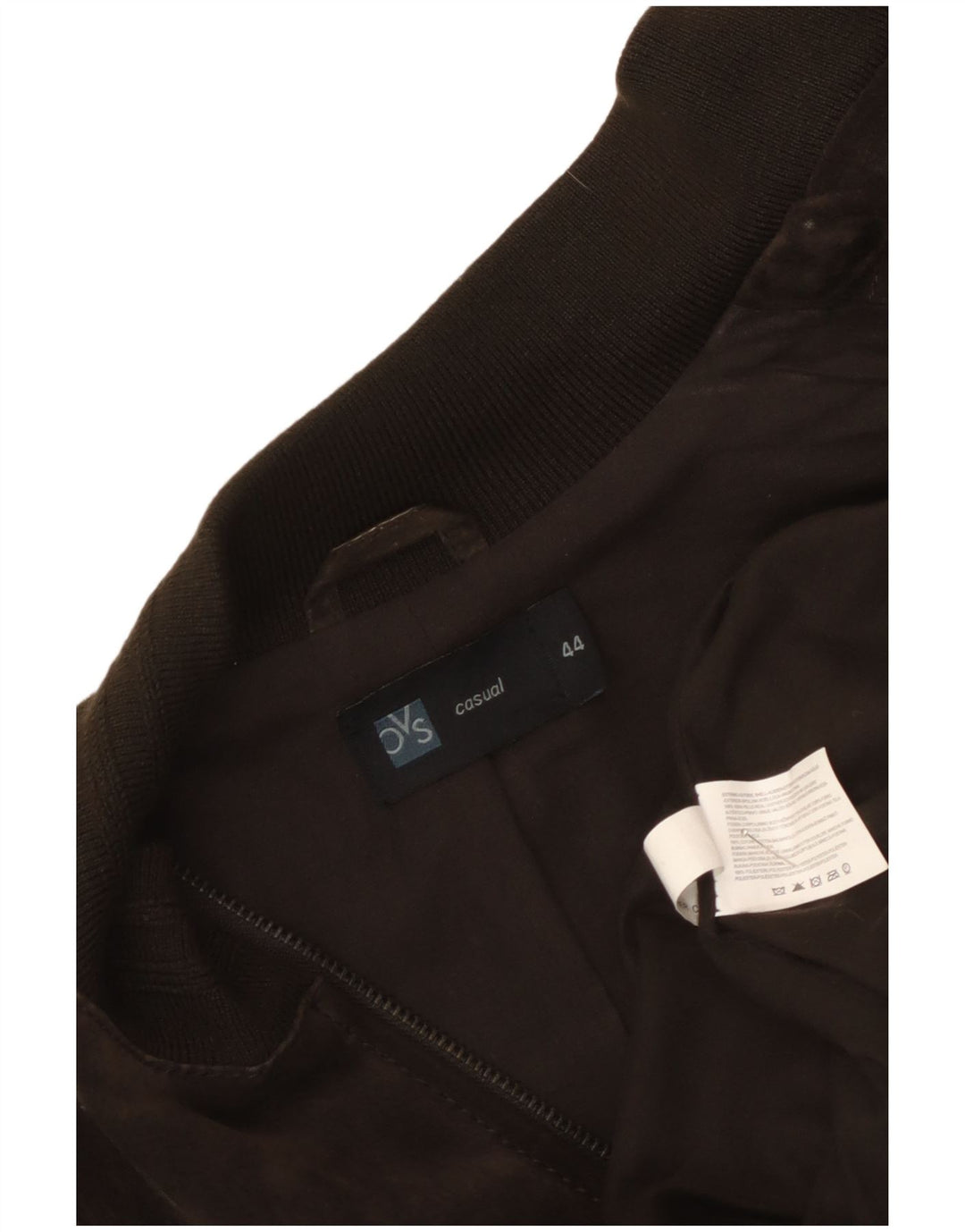 OVS Womens Military Suede Bomber Jacket IT 44 Medium Brown Leather