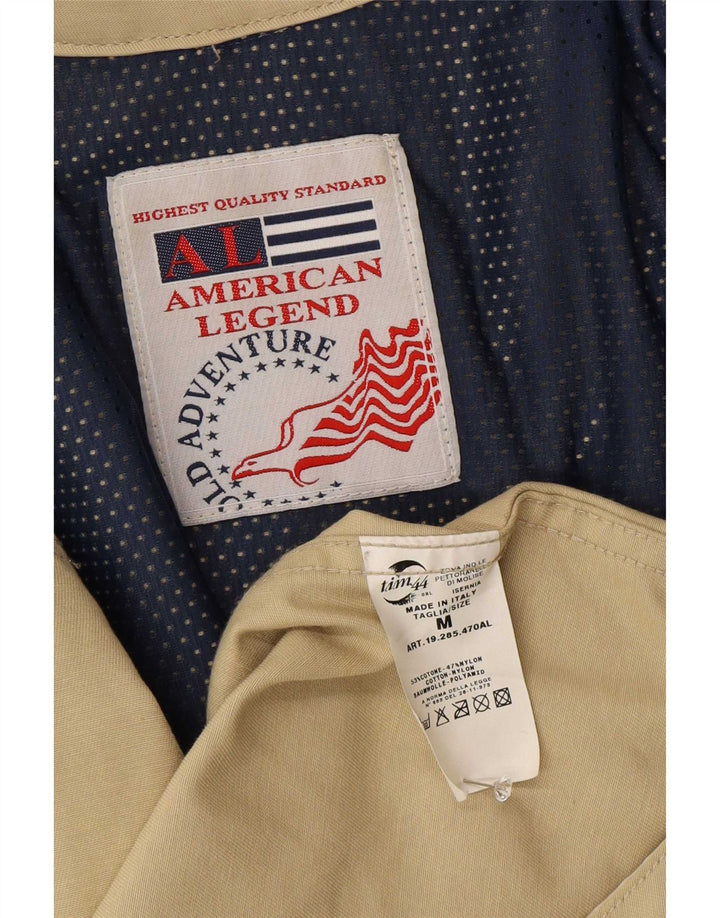 American Legend Mens Utility Jacket UK 38 Medium Beige Cotton