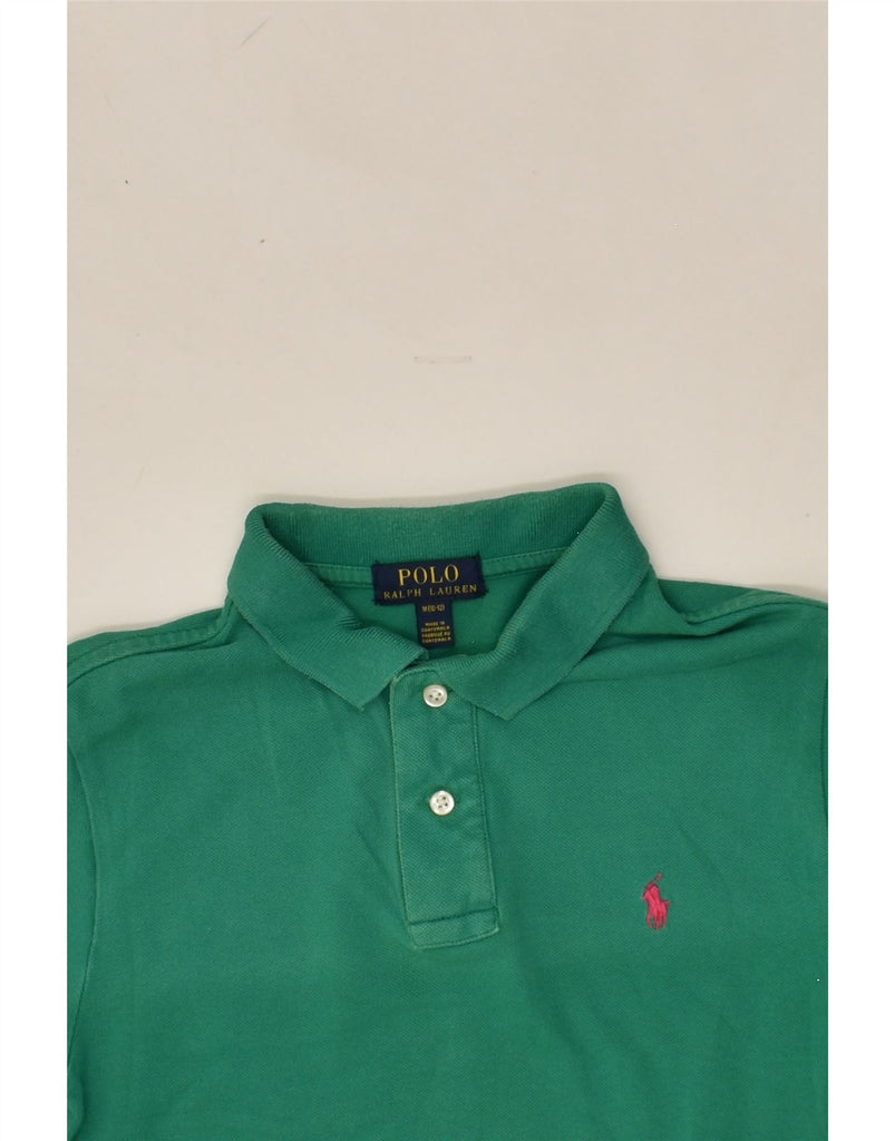 POLO RALPH LAUREN Boys Polo Shirt 10-11 Years Medium Green Cotton | Vintage Polo Ralph Lauren | Thrift | Second-Hand Polo Ralph Lauren | Used Clothing | Messina Hembry 