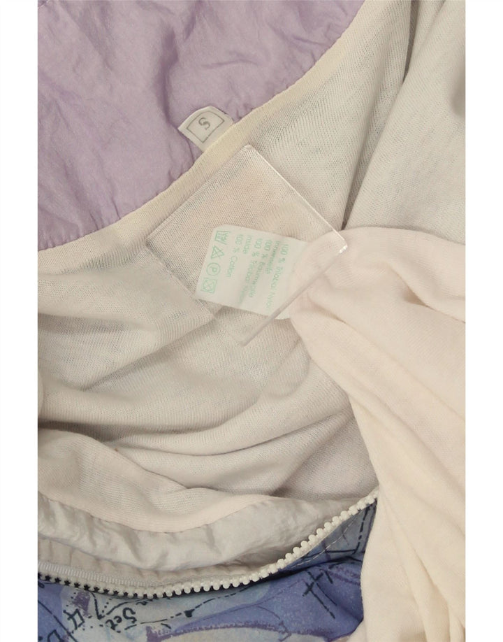 VINTAGE Womens Oversized Tracksuit Top Jacket UK 10 Small White