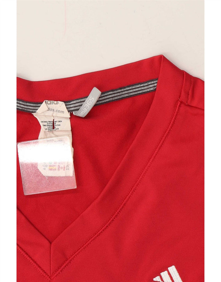 Adidas Womens Clima 365 T-Shirt Top UK 14 Medium Red Polyester