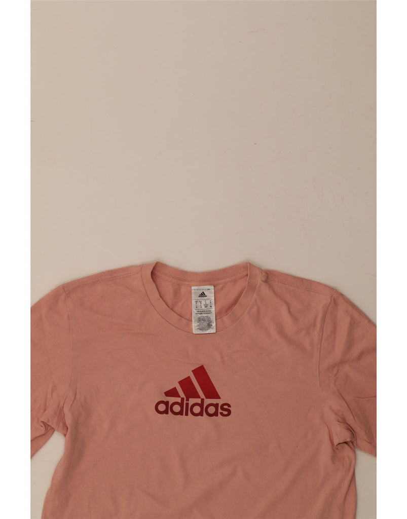 ADIDAS Mens Graphic T-Shirt Top Small Pink Cotton Vintage Adidas and Second-Hand Adidas from Messina Hembry 