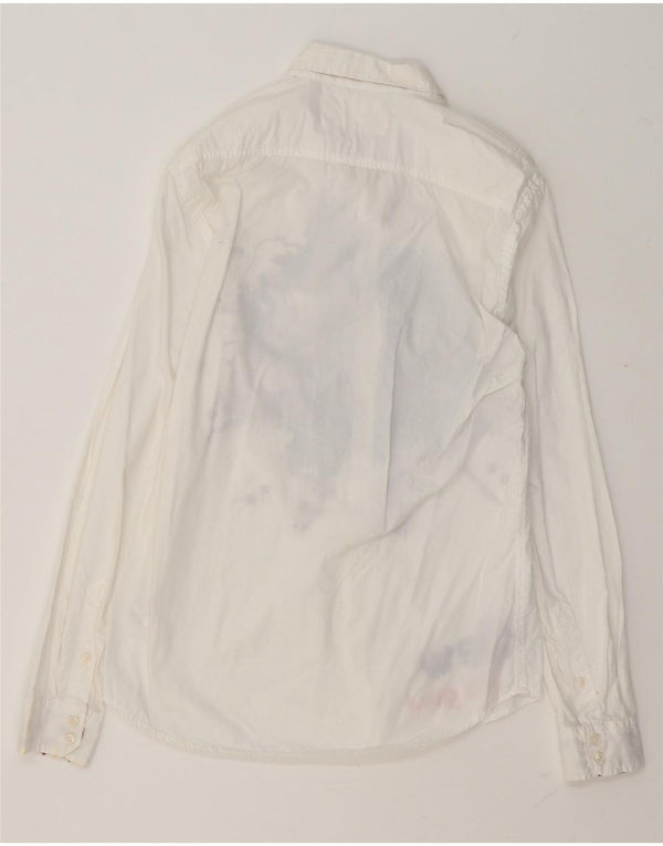 Desigual Mens Graphic Regular Fit Shirt Small White Floral Cotton