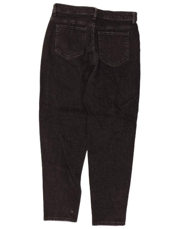 Marks & Spencer Womens Mom Tapered Jeans UK 12 Medium W30 L27 Black