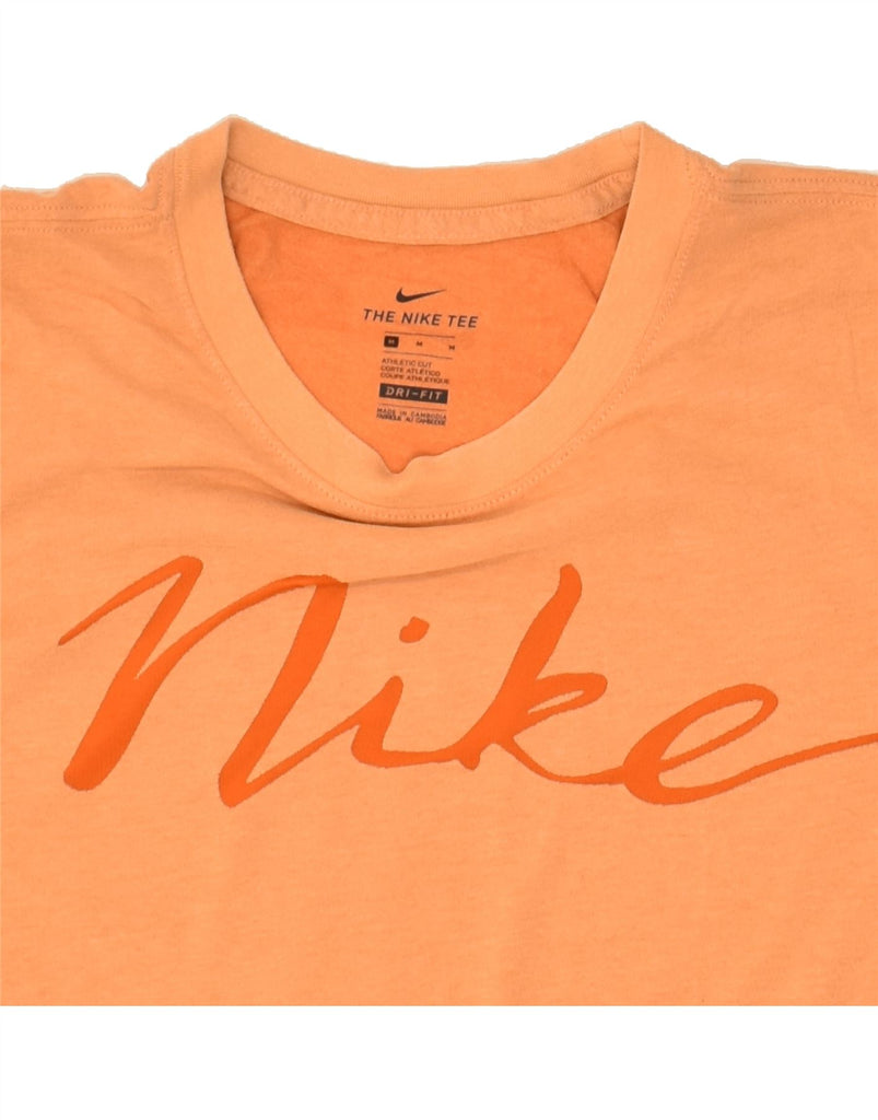 NIKE Womens Dri Fit Graphic T-Shirt Top UK 14 Medium Orange Vintage Nike and Second-Hand Nike from Messina Hembry 