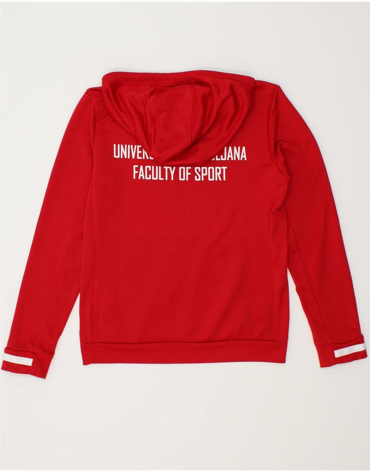 ADIDAS Womens Climacool Graphic Hoodie Jumper UK 8/10 Small Red Polyester Vintage Adidas and Second-Hand Adidas from Messina Hembry 