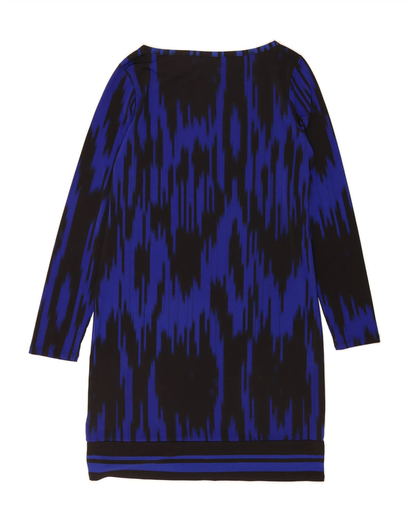 MICHAEL KORS Womens Long Sleeve Shift Dress UK 12 Medium Blue Ikat Vintage Michael Kors and Second-Hand Michael Kors from Messina Hembry 