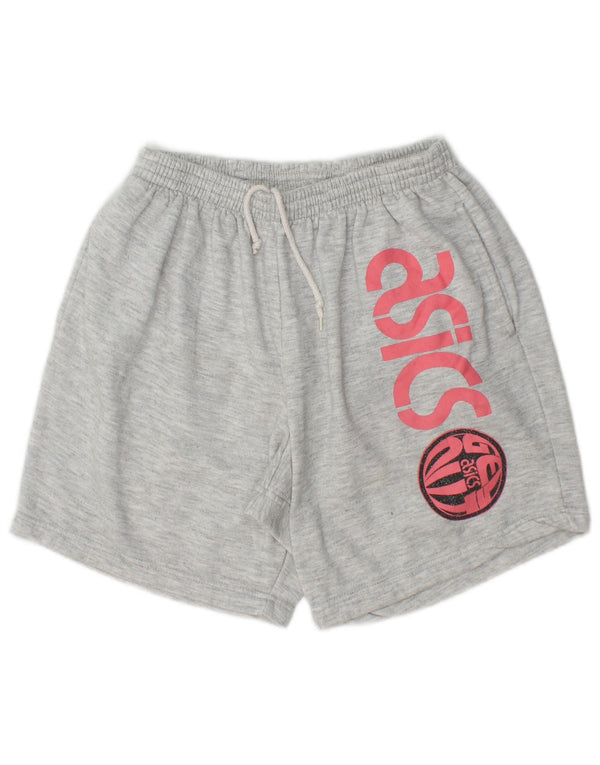 Asics Mens Graphic Sport Shorts Small Grey Polyester
