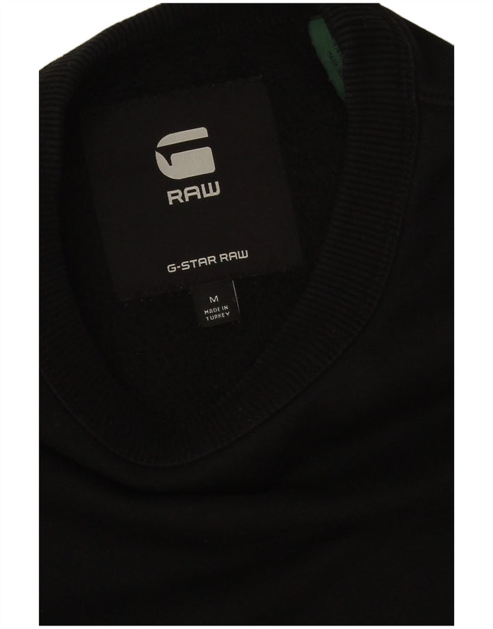 G-Star Mens Graphic Sweatshirt Jumper Medium Black Cotton