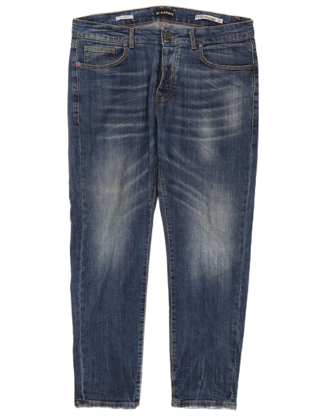 Zu Elements Mens Slim Jeans W40 L30 Blue Cotton