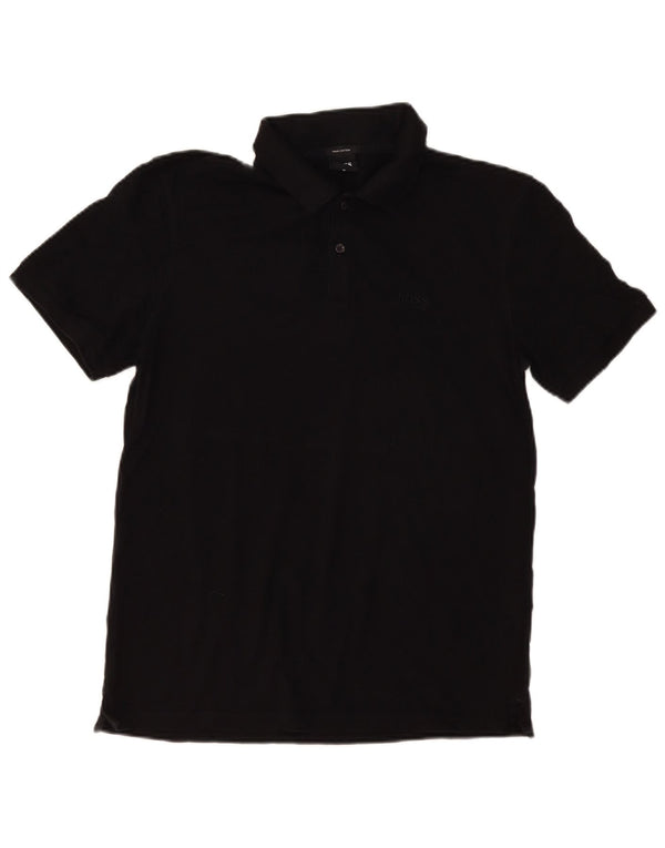 Hugo Boss Mens Polo Shirt Medium Black Cotton