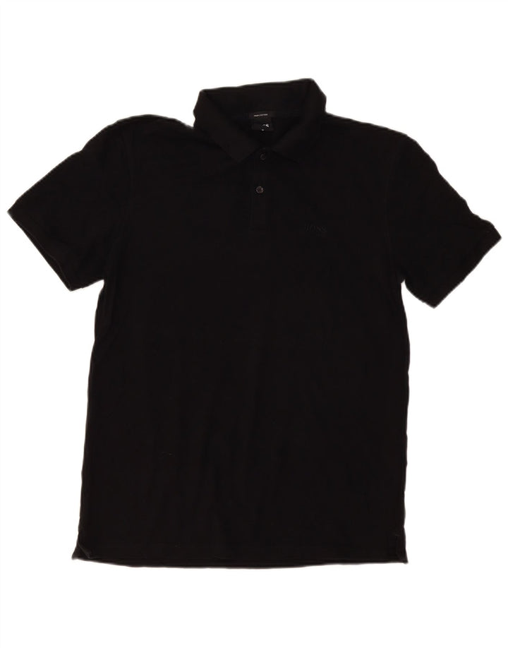 Hugo Boss Mens Polo Shirt Medium Black Cotton