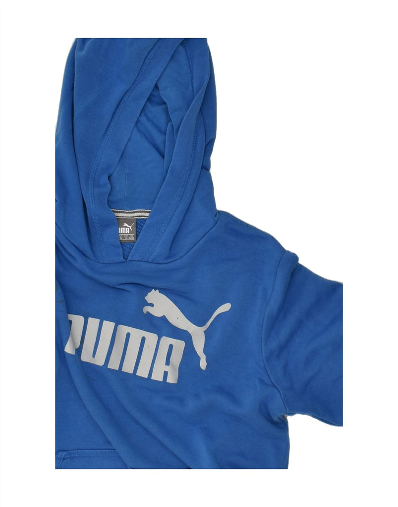 PUMA Boys Graphic Hoodie Jumper  11-12 Years Blue Cotton | Vintage Puma | Thrift | Second-Hand Puma | Used Clothing | Messina Hembry 