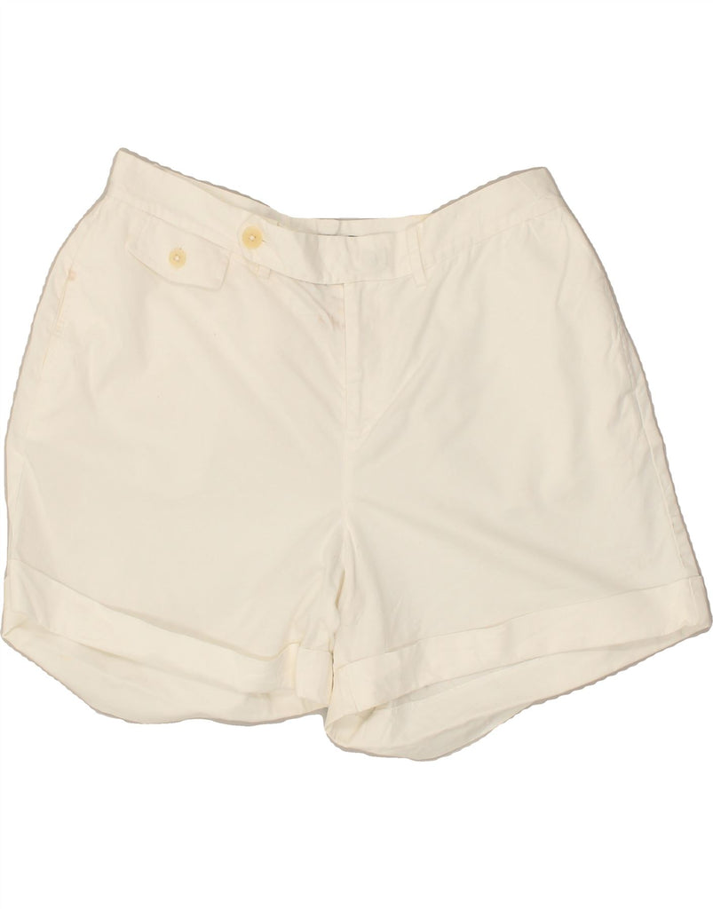 RALPH LAUREN Womens Casual Shorts US 10 Large W32  White Cotton | Vintage Ralph Lauren | Thrift | Second-Hand Ralph Lauren | Used Clothing | Messina Hembry 