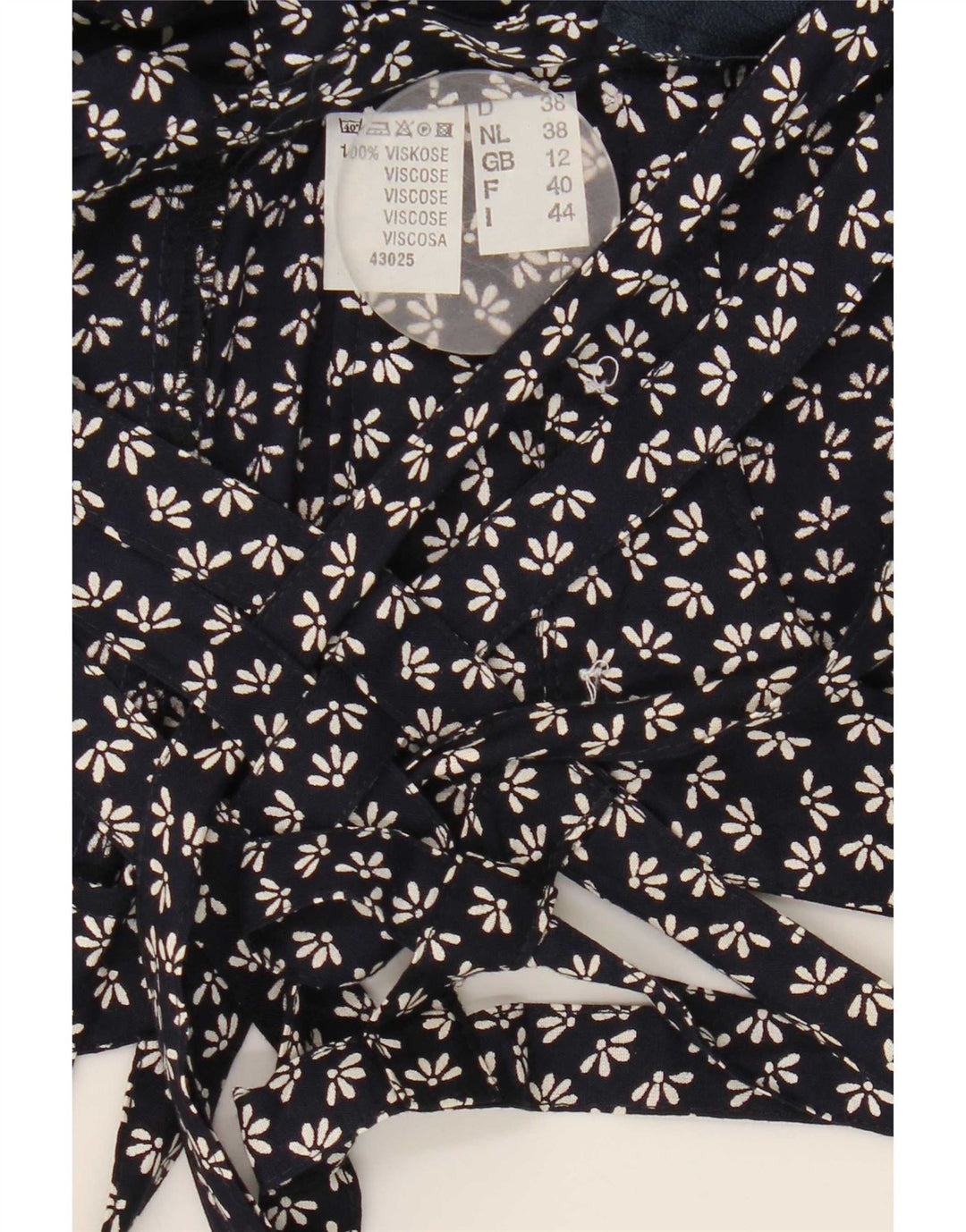 Vintage Womens Sundress UK 12 Medium Navy Blue Floral Viscose