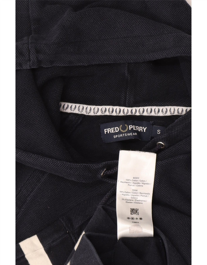 Fred Perry Mens Hoodie Jumper Small Navy Blue Cotton