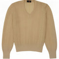 Geyer Womens See Through V-Neck Jumper Sweater EU 42 Large Beige