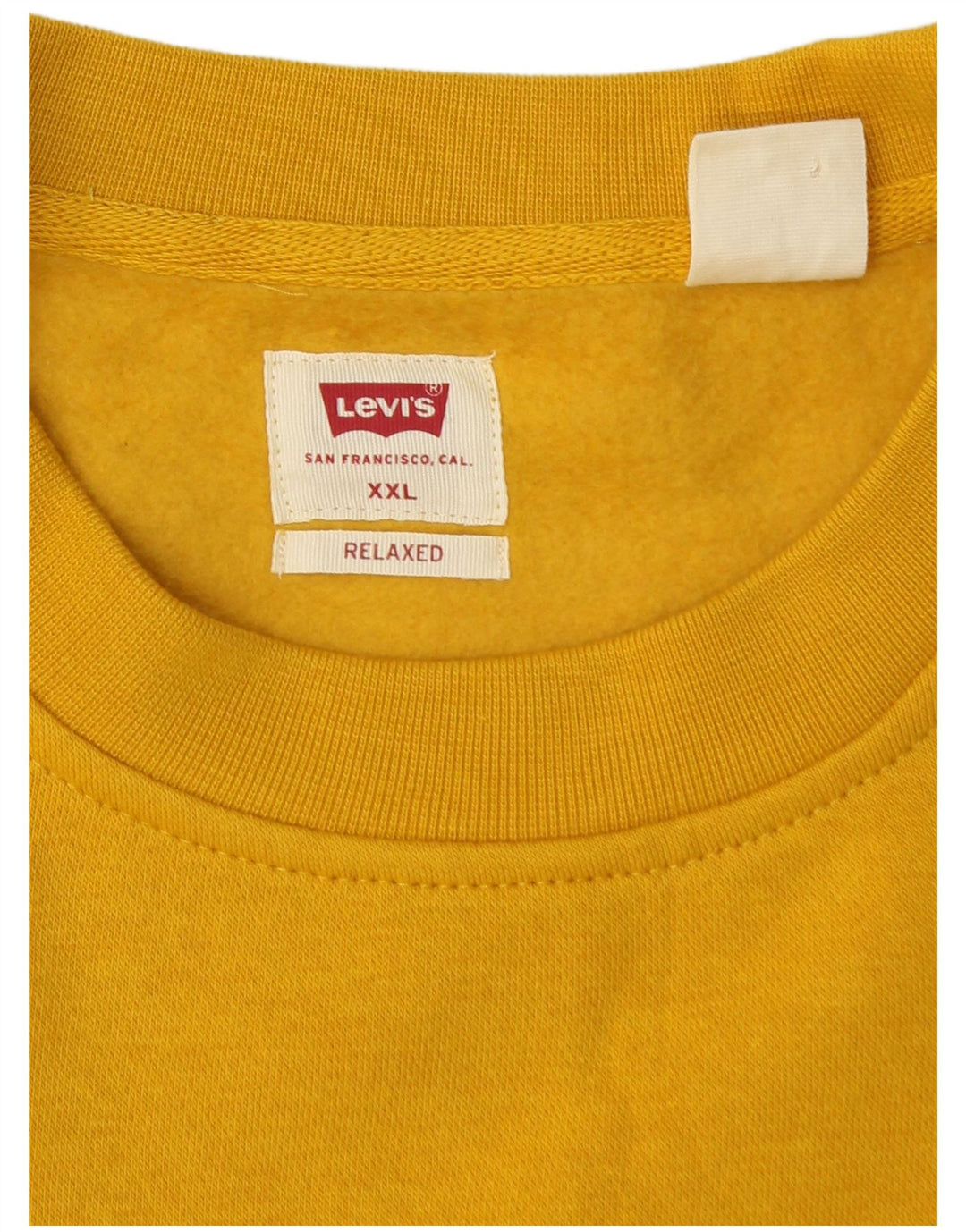 LEVI'S Mens Relaxed Loose Fit Sweatshirt Jumper 2XL Yellow Cotton