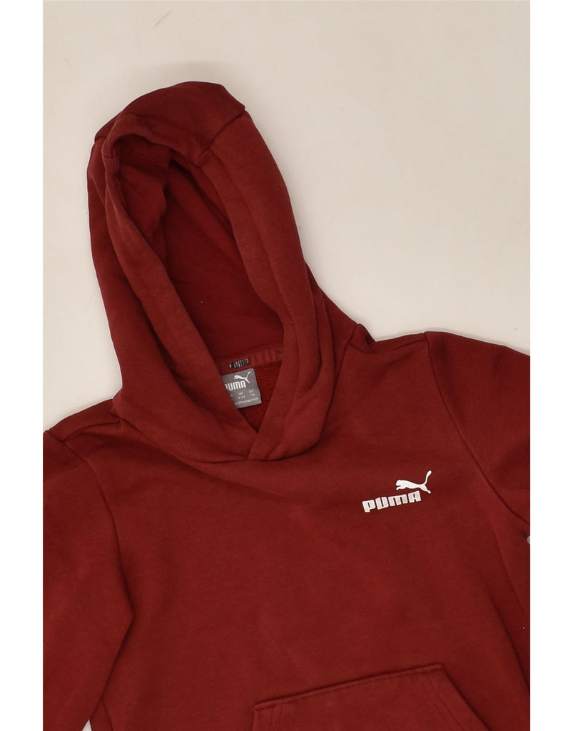 PUMA Boys Graphic Hoodie Jumper 5-6 Years Burgundy Cotton | Vintage Puma | Thrift | Second-Hand Puma | Used Clothing | Messina Hembry 