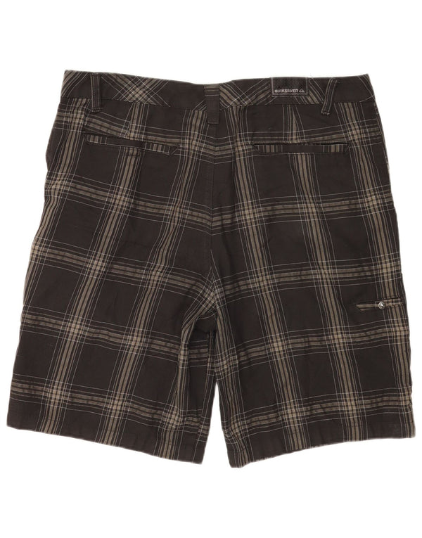 Quiksilver Mens Chino Shorts W36 Large Grey Check Polyester