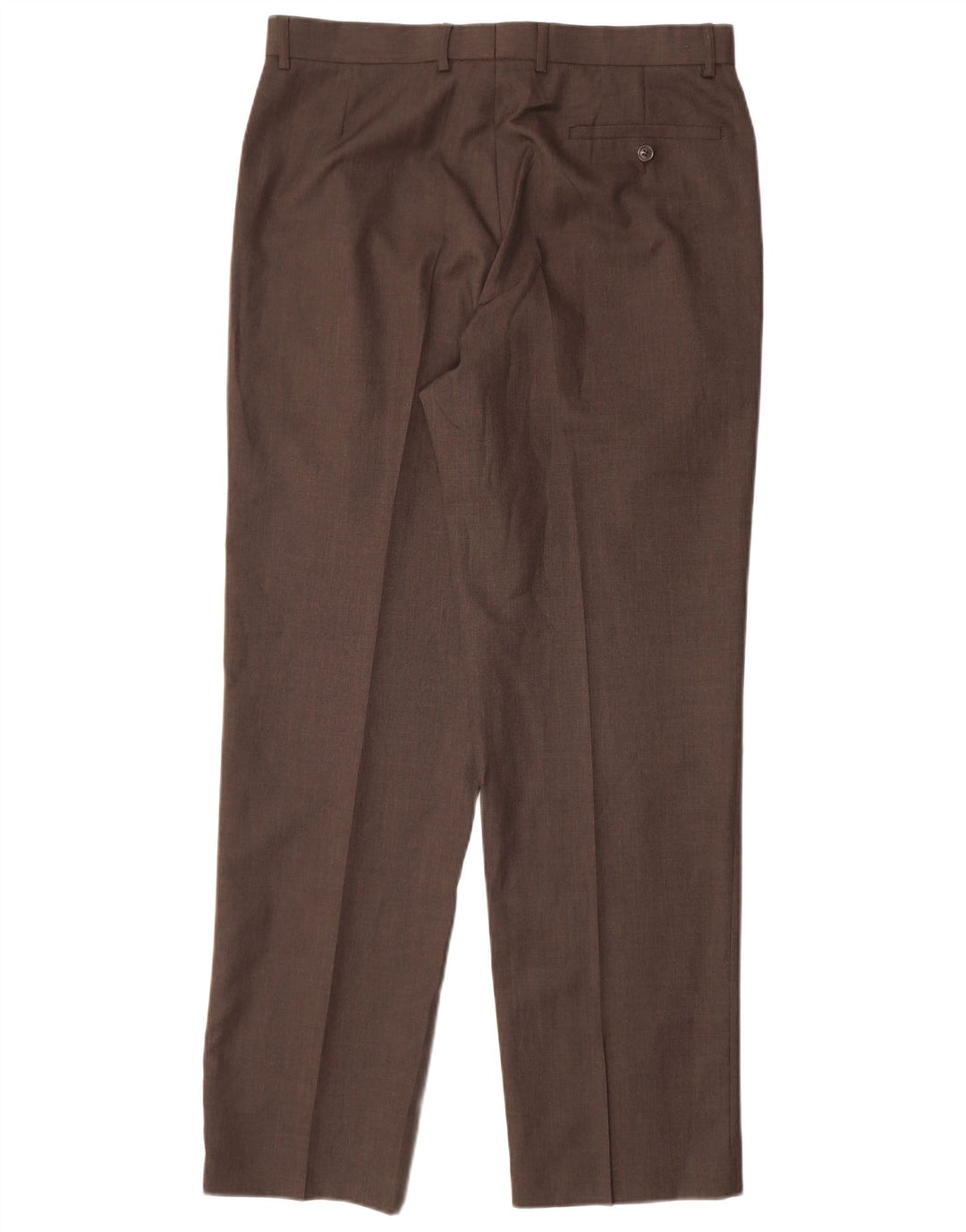 MARKS & SPENCER Mens Straight Suit Trousers W34 L33 Brown Polyester