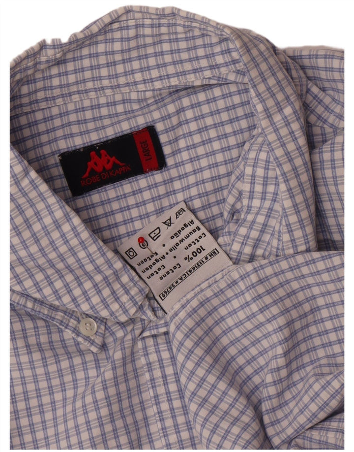 KAPPA Mens Shirt Large Blue Gingham Cotton