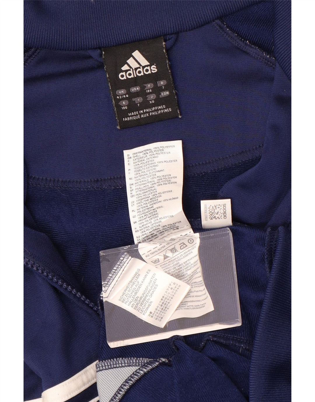 Adidas Mens Tracksuit Top Jacket UK 42/44 Large Navy Blue Polyester