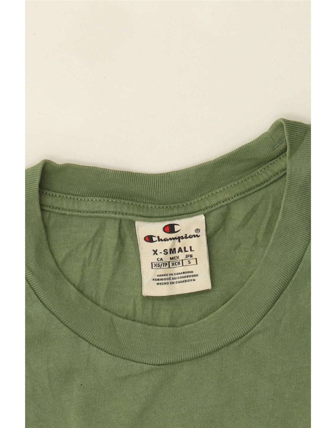 Champion Mens Graphic T-Shirt Top XS Green
