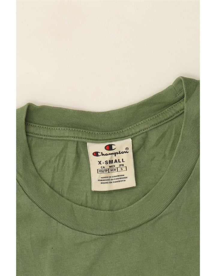 Champion Mens Graphic T-Shirt Top XS Green