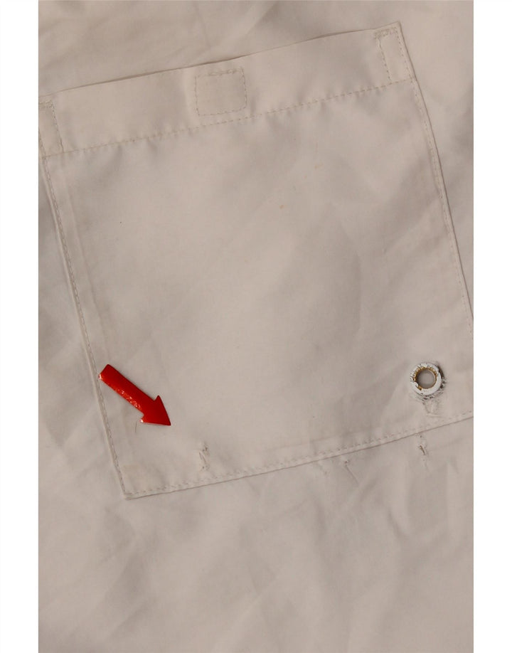 Calvin Klein Mens Graphic Swimming Shorts Medium White Polyester