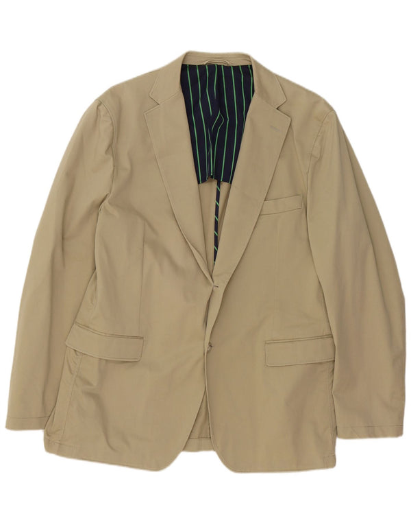 Gant Mens 2 Button Blazer Jacket IT 54 2XL Beige Cotton