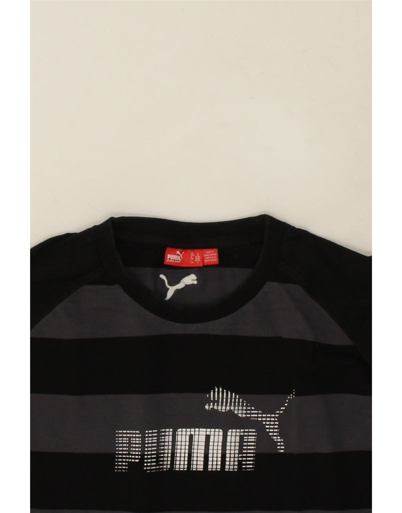 PUMA Mens Graphic Top Long Sleeve Large Black Striped | Vintage Puma | Thrift | Second-Hand Puma | Used Clothing | Messina Hembry 