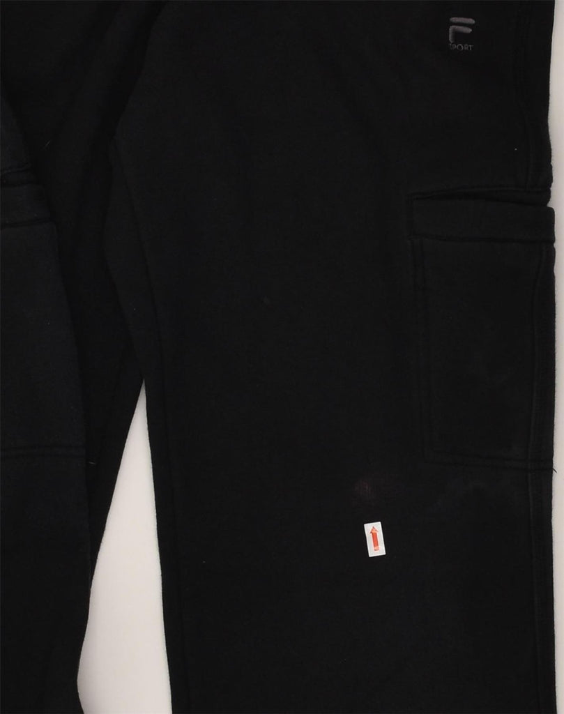 FILA Mens Tracksuit Trousers Small Black Cotton | Vintage Fila | Thrift | Second-Hand Fila | Used Clothing | Messina Hembry 