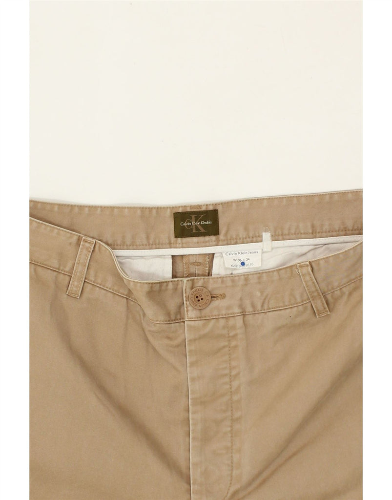 CALVIN KLEIN Mens Straight Chino Trousers W36 L29 Beige Vintage Calvin Klein and Second-Hand Calvin Klein from Messina Hembry 