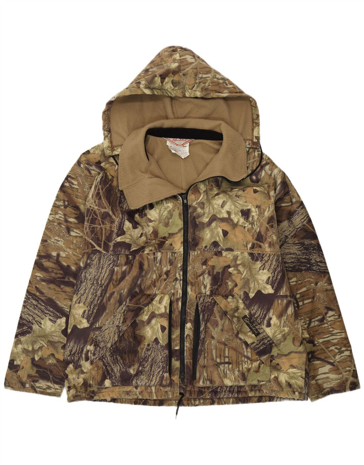 Vintage Mens Windbreaker Jacket IT 50/52 Large Khaki Floral Polyester