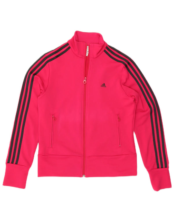 Adidas Womens Tracksuit Top Jacket UK 14 Medium  Pink Polyester