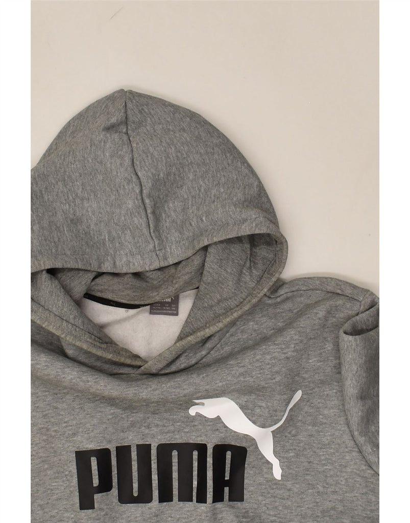 PUMA Boys Graphic Hoodie Jumper 15-16 Years Grey Cotton | Vintage Puma | Thrift | Second-Hand Puma | Used Clothing | Messina Hembry 