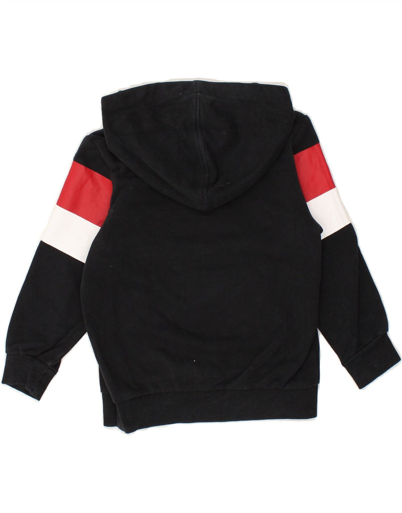 DIADORA Boys Graphic Hoodie Jumper 5-6 Years XS Black Colourblock Cotton | Vintage Diadora | Thrift | Second-Hand Diadora | Used Clothing | Messina Hembry 