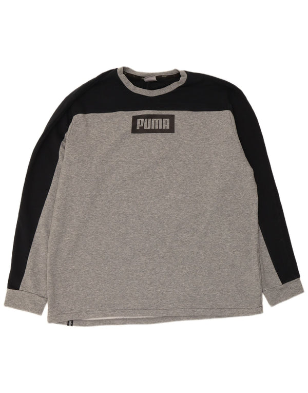 Puma Mens Graphic Sweatshirt Jumper XL Grey Colourblock Cotton