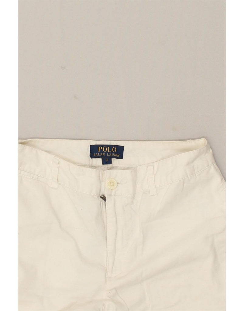 POLO RALPH LAUREN Boys Chino Shorts 13-14 Years W28 White Cotton | Vintage Polo Ralph Lauren | Thrift | Second-Hand Polo Ralph Lauren | Used Clothing | Messina Hembry 