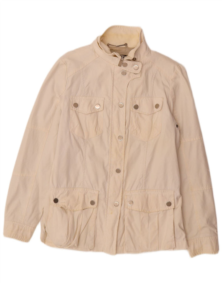 Zara Womens Utility Jacket UK 16 Large Off White Nylon