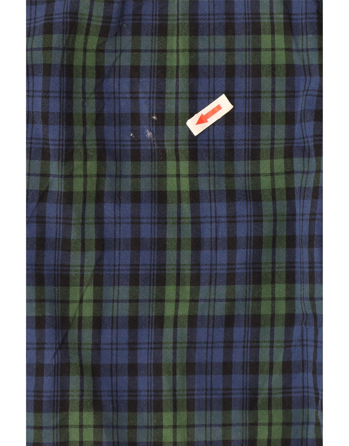 J. Crew Mens Tall Tailored Fit Shirt Medium Navy Blue Check Cotton