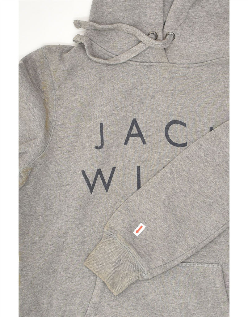 JACK WILLS Womens Graphic Hoodie Jumper UK 10 Small  Grey Cotton | Vintage Jack Wills | Thrift | Second-Hand Jack Wills | Used Clothing | Messina Hembry 