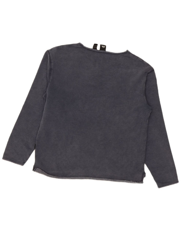 Quiksilver Womens Sweatshirt Jumper UK 14 Medium Navy Blue Cotton