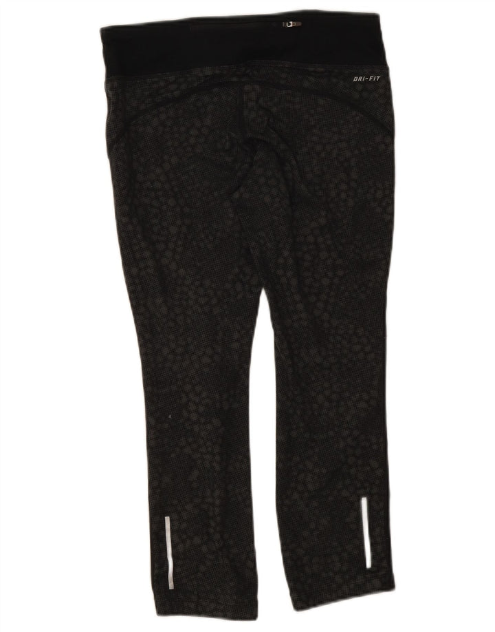 Nike Womens Dri Fit Leggings UK 10 Small  Black Geometric
